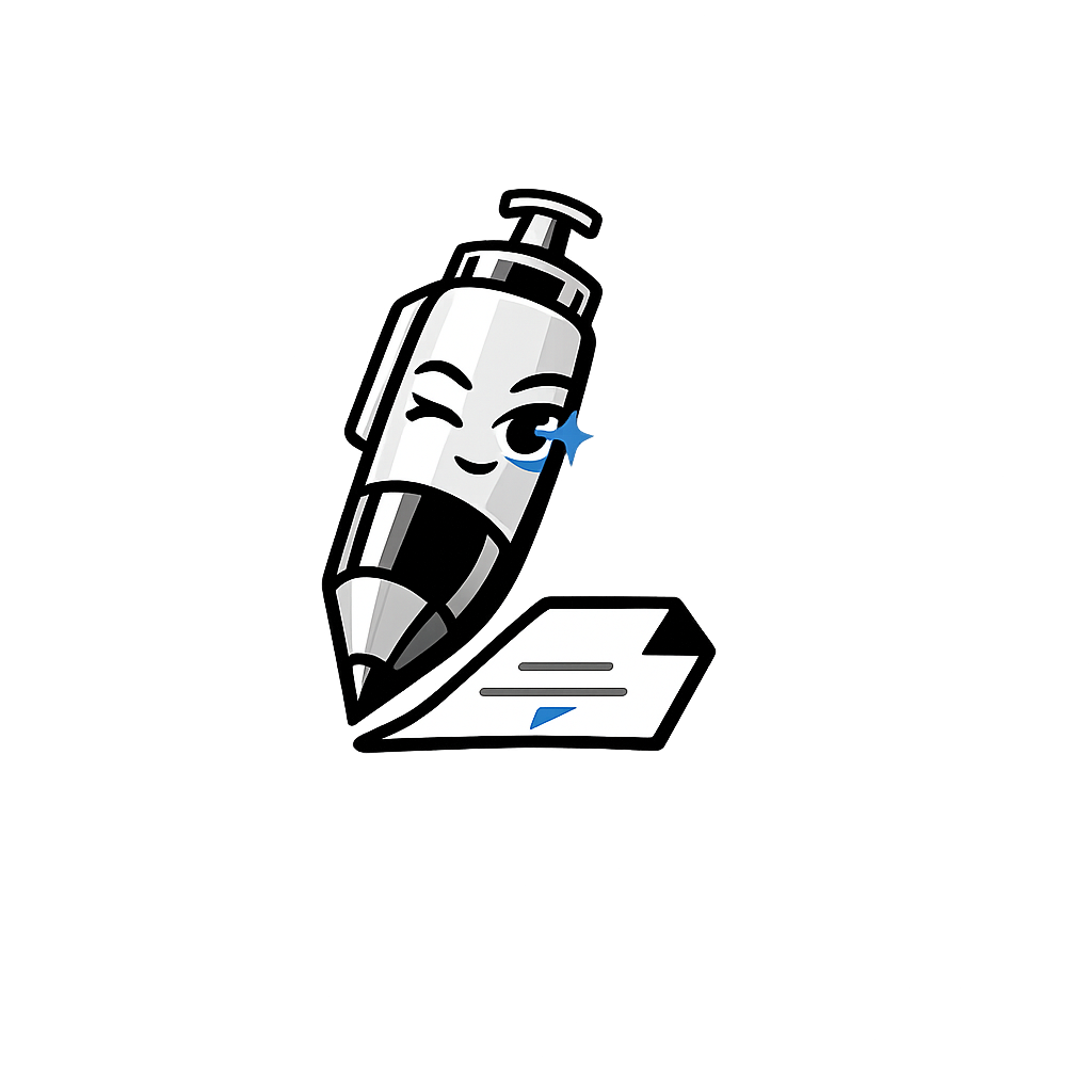 Mascote Dr. Folio desenhando documento